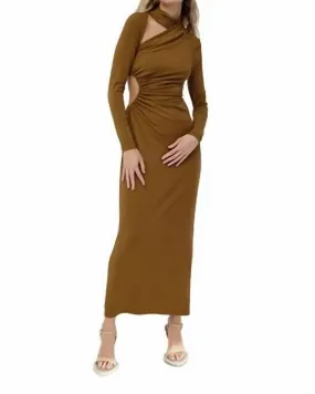 Liana Maxi Dress in Dark Gold