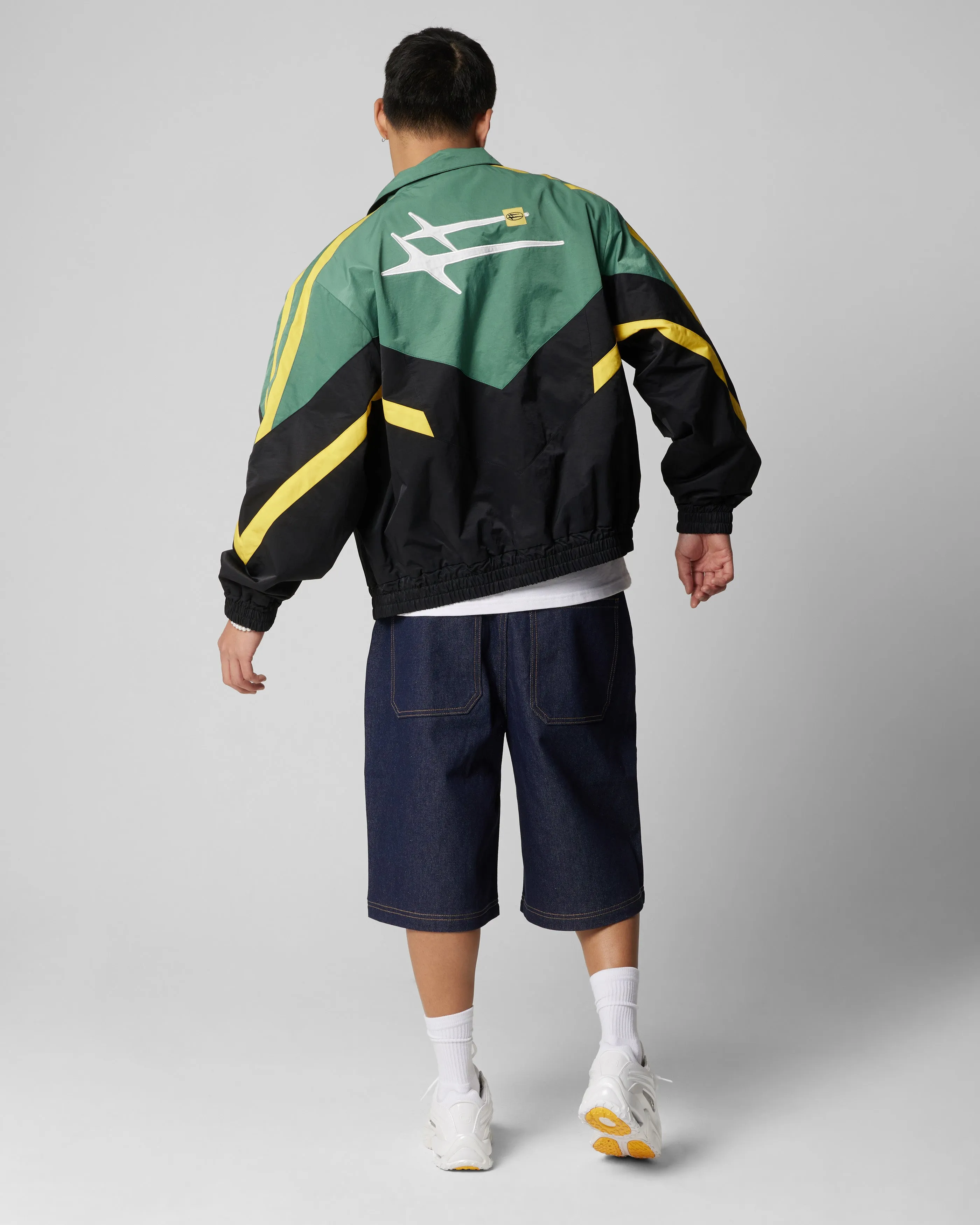 Loiter Hybrid Track Jacket Green/Yellow