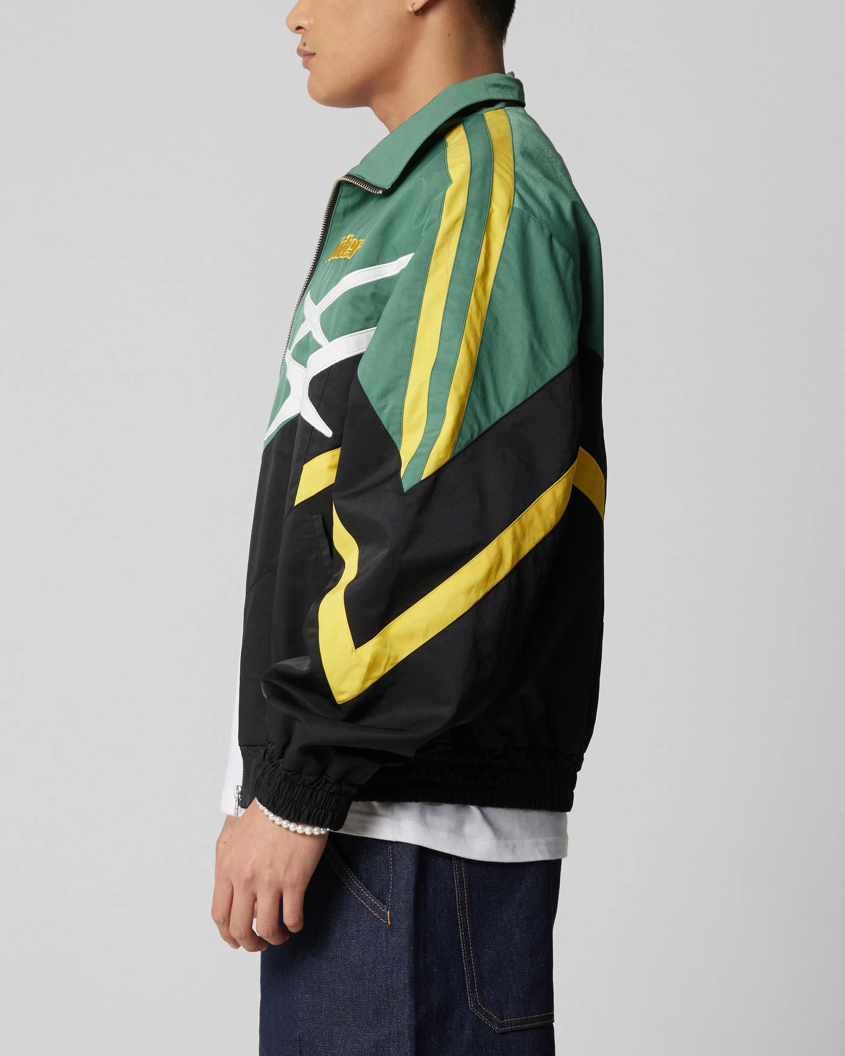 Loiter Hybrid Track Jacket Green/Yellow