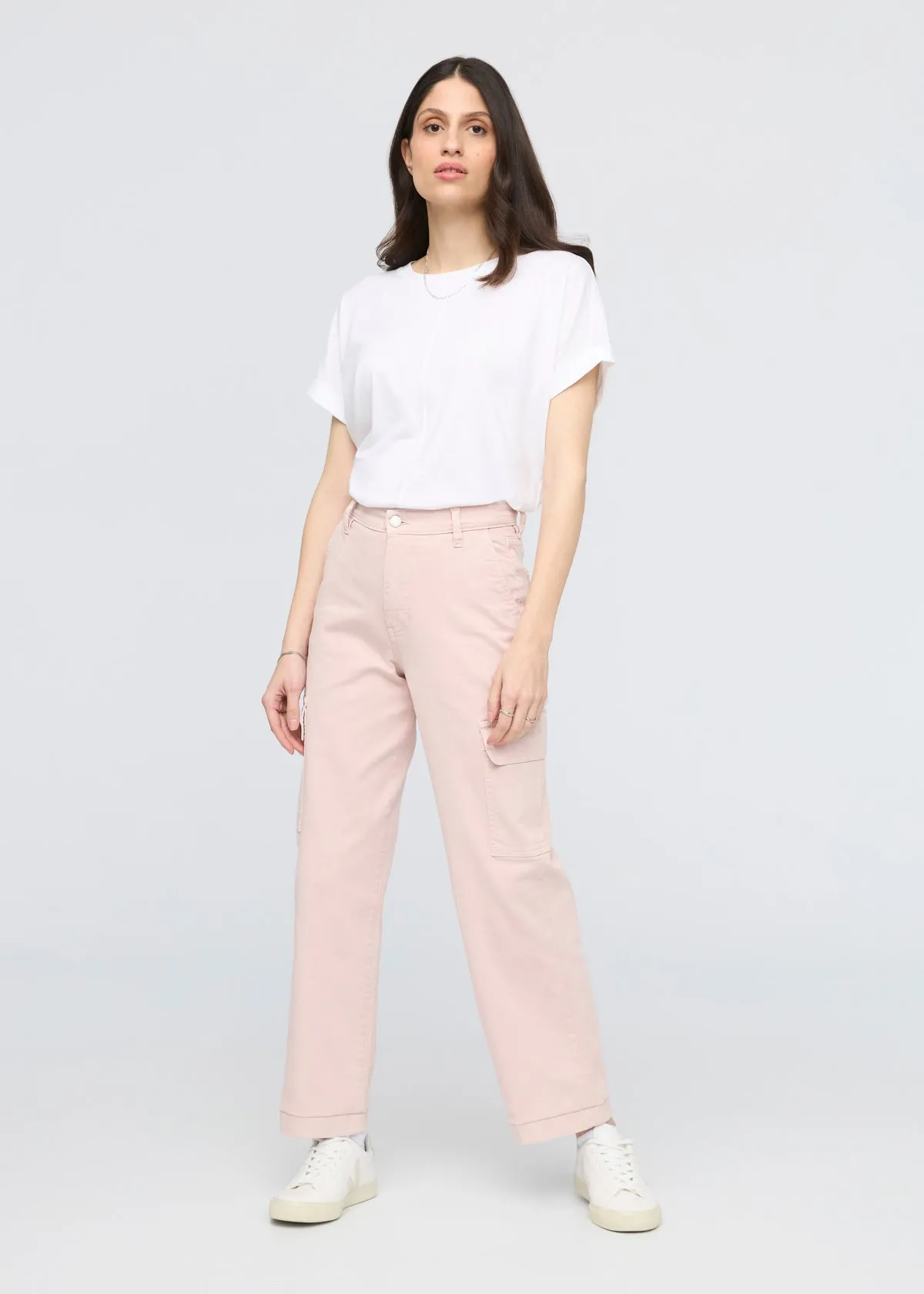 LuxTwill High Rise Cargo Pant - Soft Rose