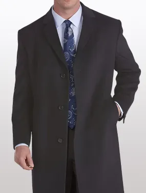 Men's Charcoal Wool Winter Coat - 45" Length Overcoat