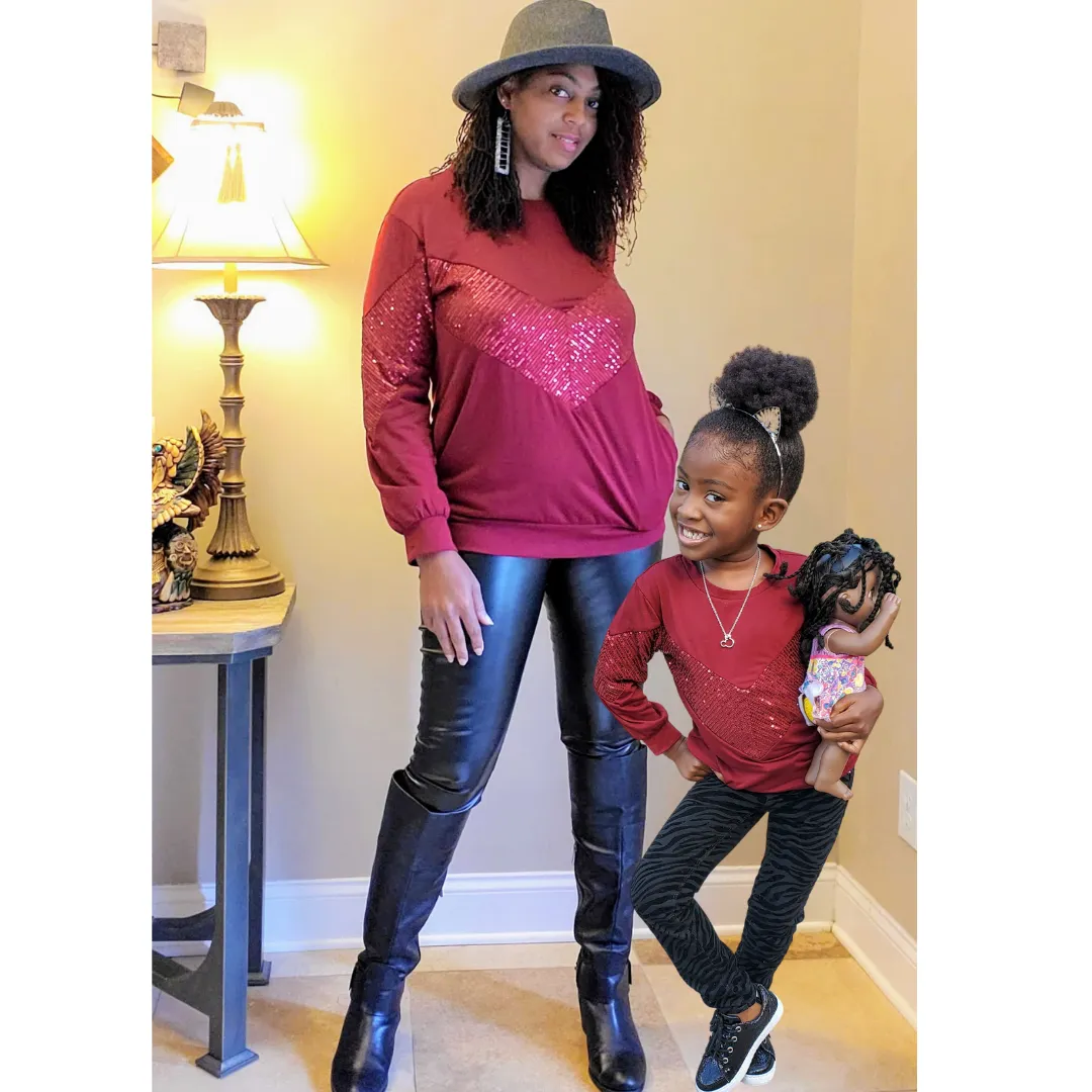 Mommy & Me Holiday Sequin Top