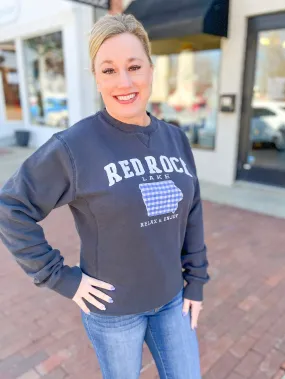 Navy Picnic Plaid Applique Red Rock Sweatshirt