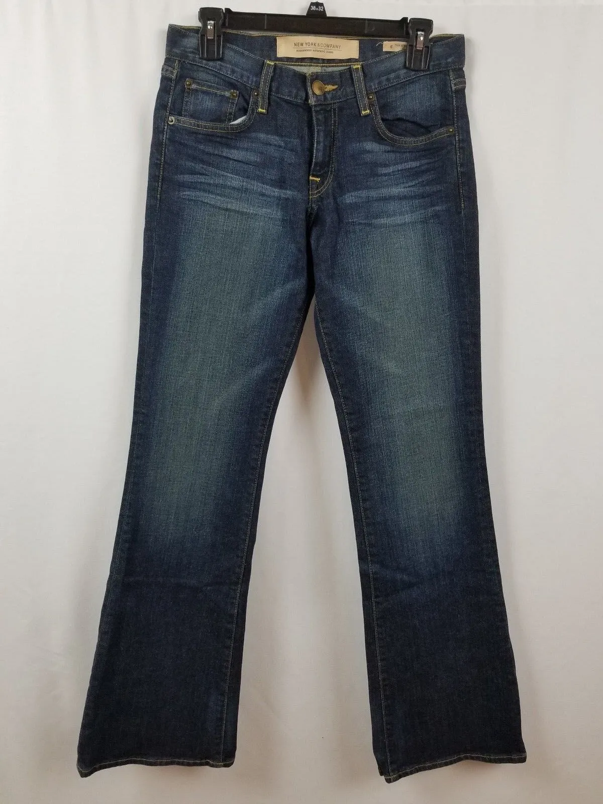 New York & Company Women's Dark Wash Mid Rise Flare Leg Jeans Size 6/28