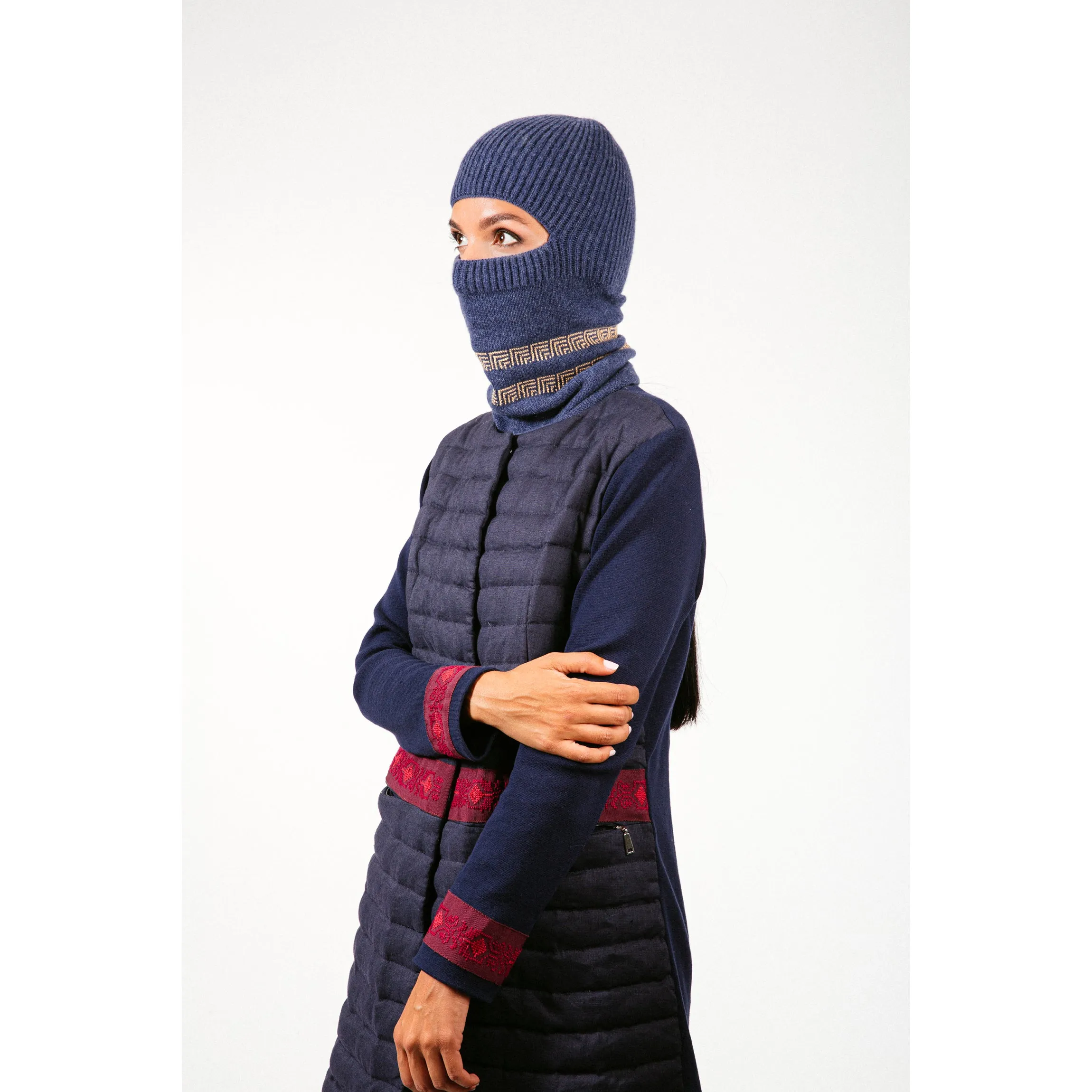 NOTTE BLUE CASHMERE BALACLAVA/BEANIE