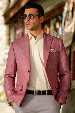 Pink Check Blazer for Men