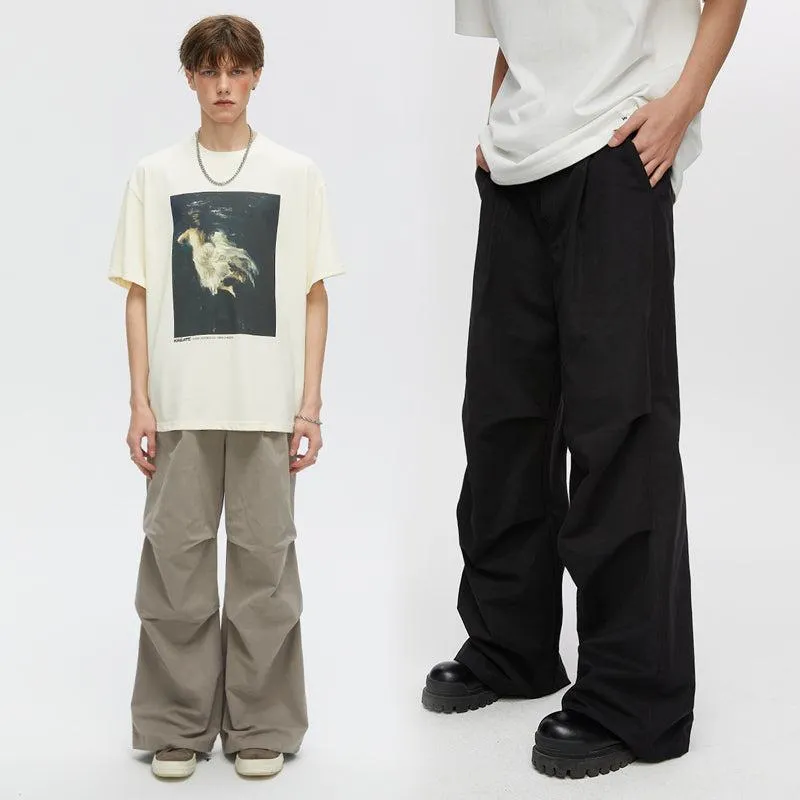 Pleated Parachute Cargo Pants