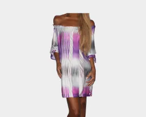 Plum Ombre Off Shoulder Dress - The Ibiza