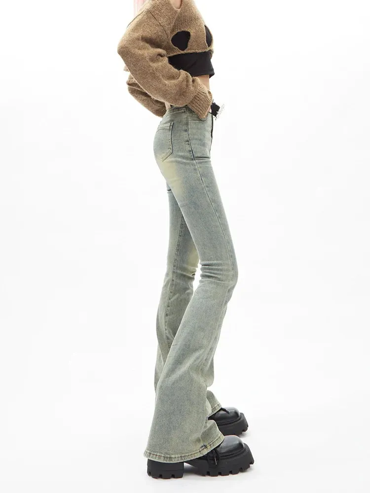 Retro Flared High-Rise Light Wash Jeans