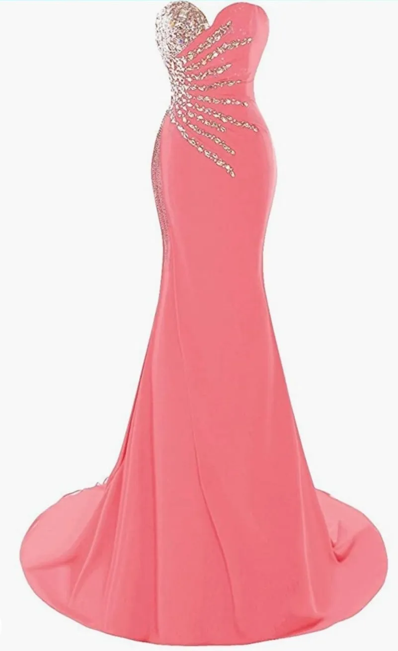 Sequin Plus Sized  Mermaid Evening /prom Gown