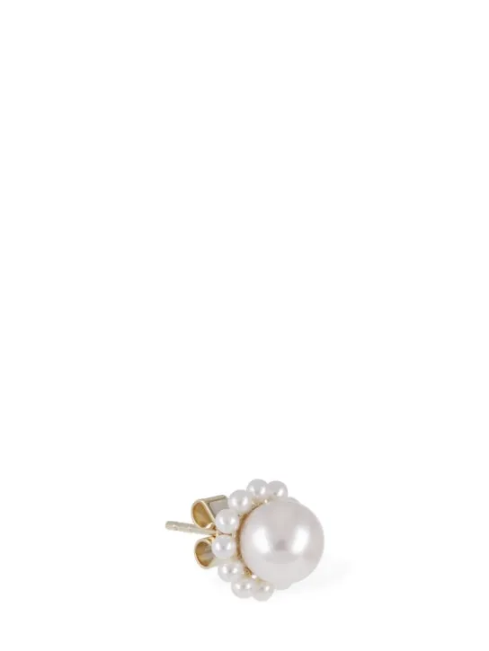 Sophie Bille Brahe   Petite Jeanne 14kt &amp; pearl mono earring 