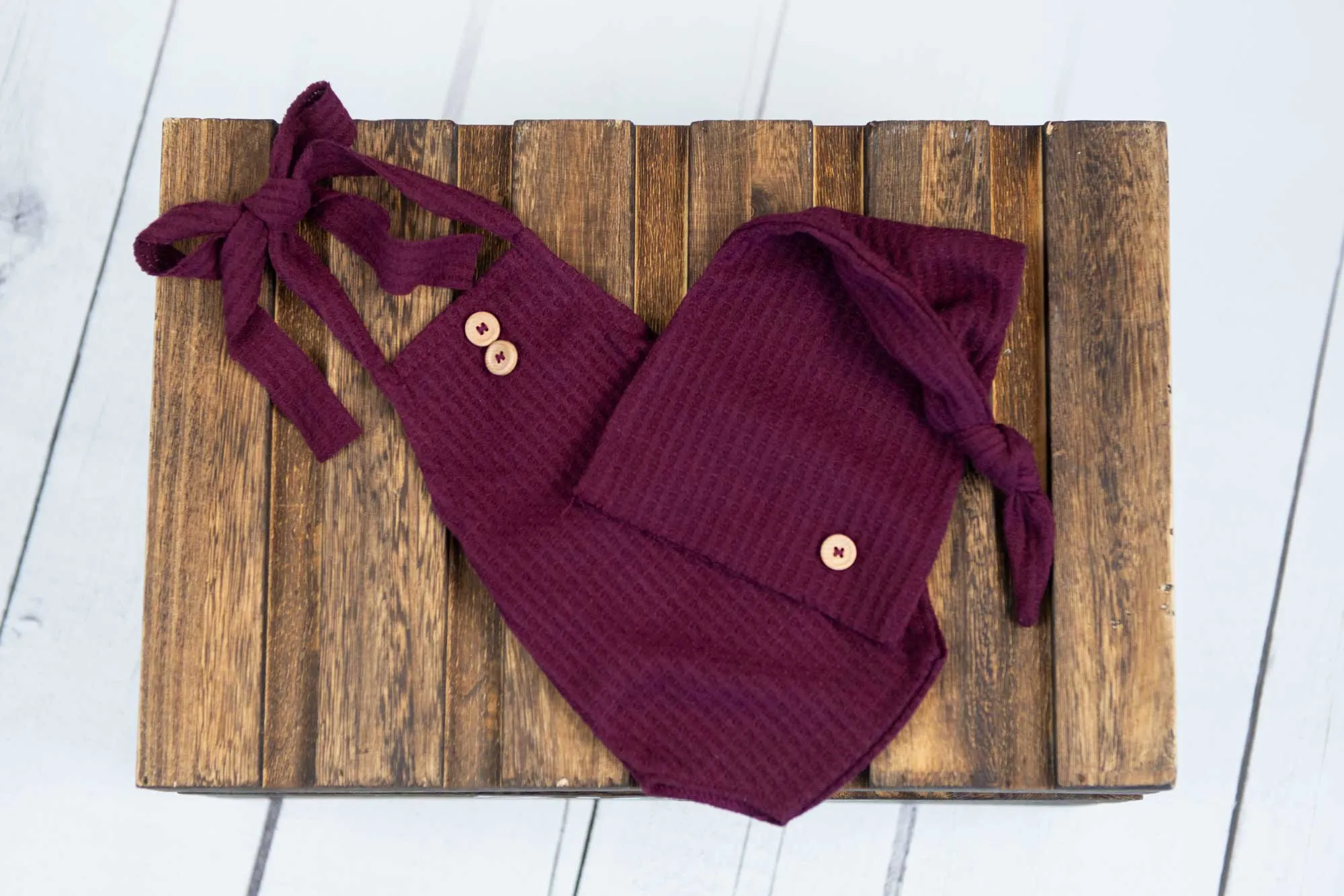 Stitch Romper - Perforated - Burgundy