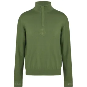 Stone Island Khaki Half Zip Sweatshirt