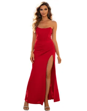 Strapless Split Maxi Dress