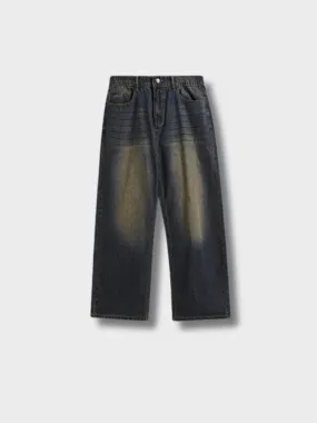 Street Wide Leg Washed Denim