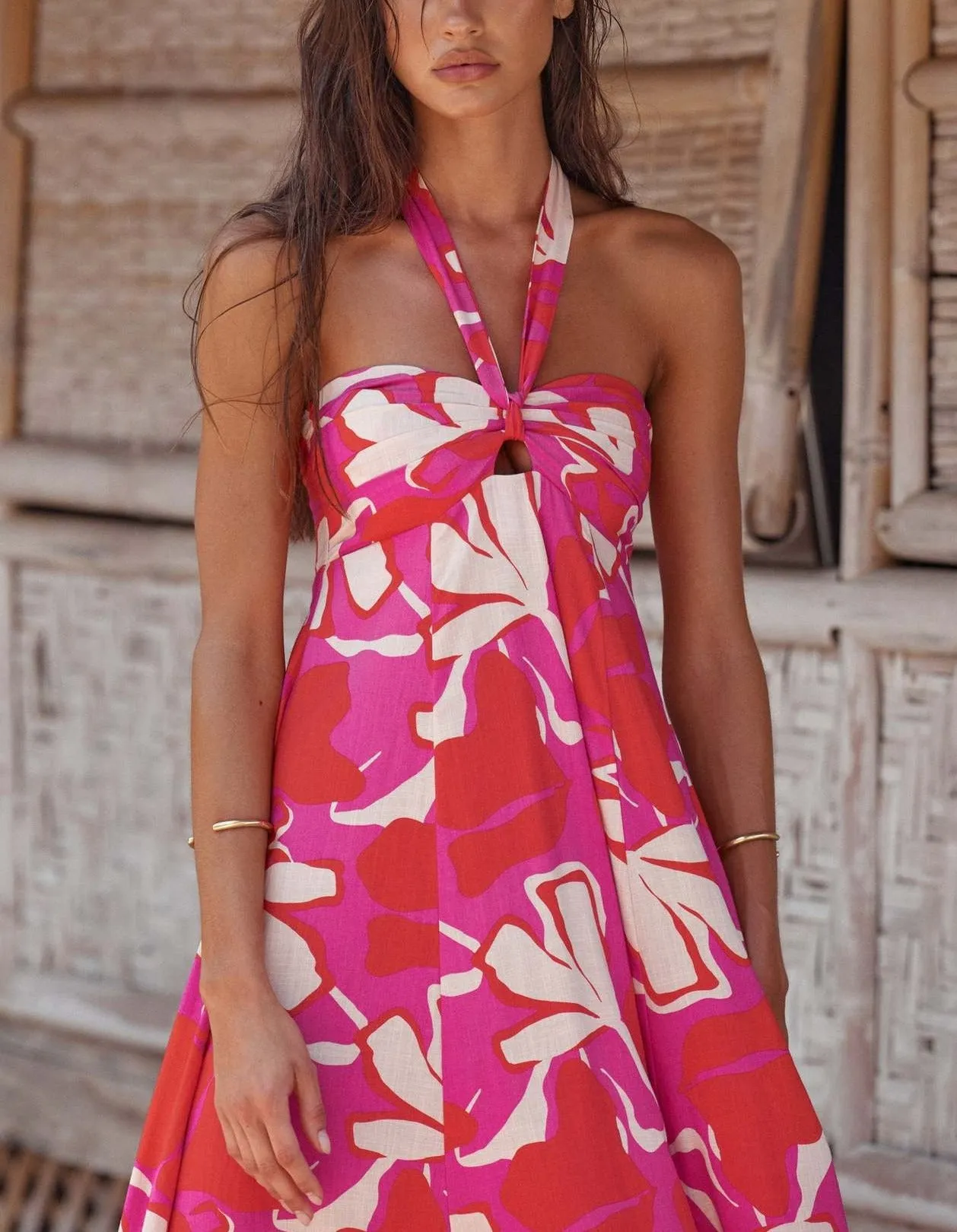 Summer Sleeveless Printed A-line Dress