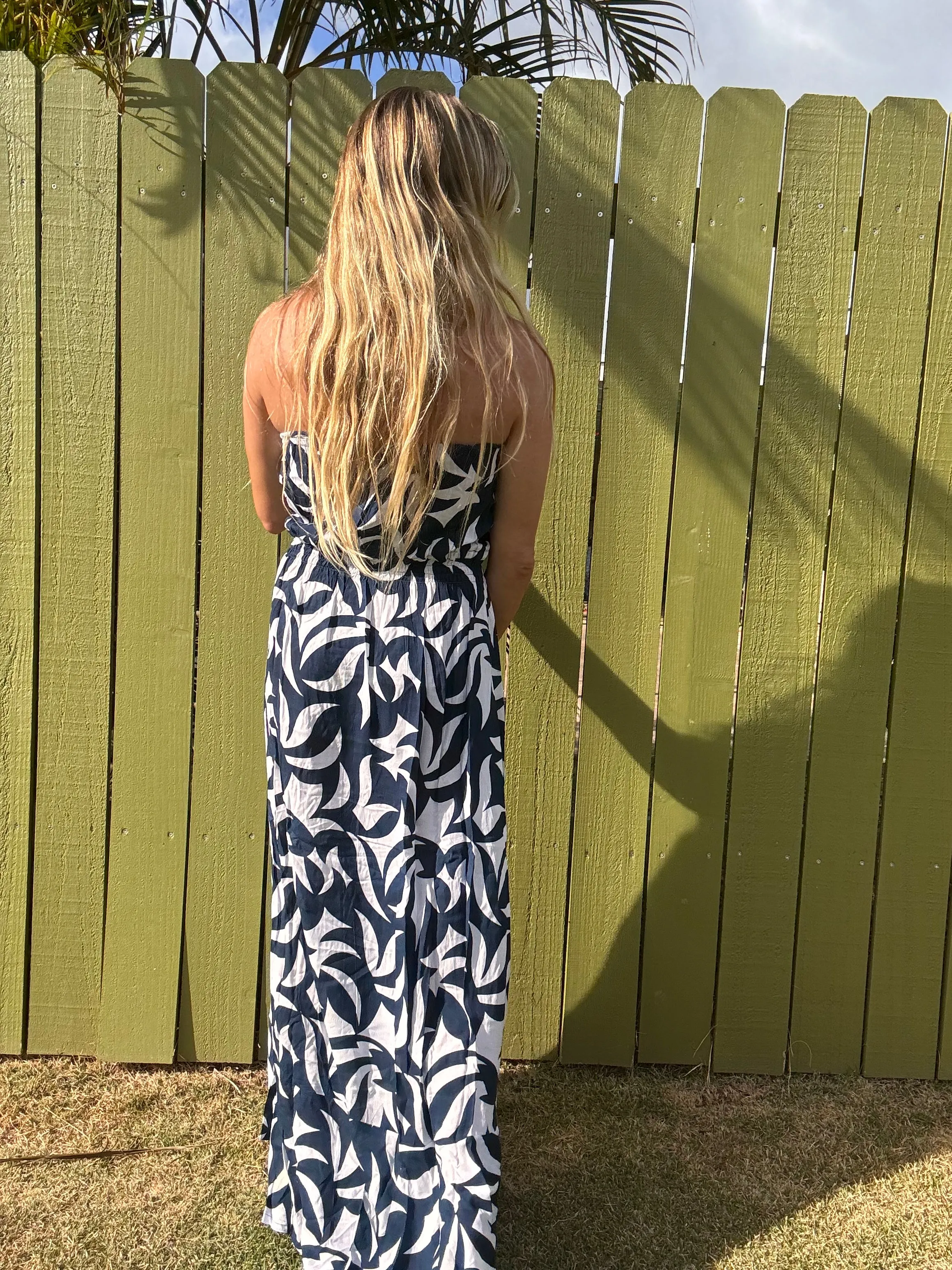 TIARE HAWAII Ryden Maxi Dress - Abstract Geo Navy