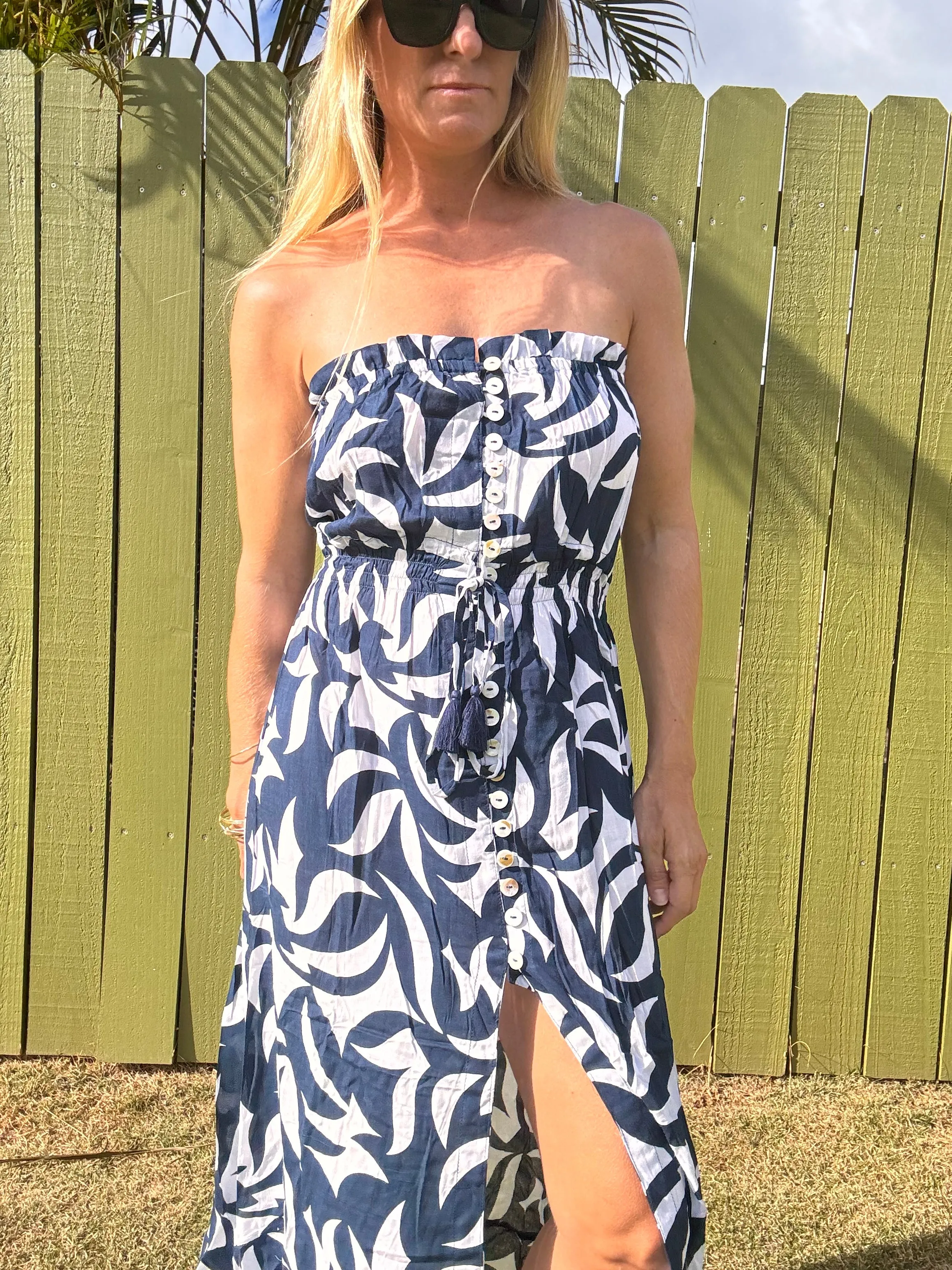 TIARE HAWAII Ryden Maxi Dress - Abstract Geo Navy