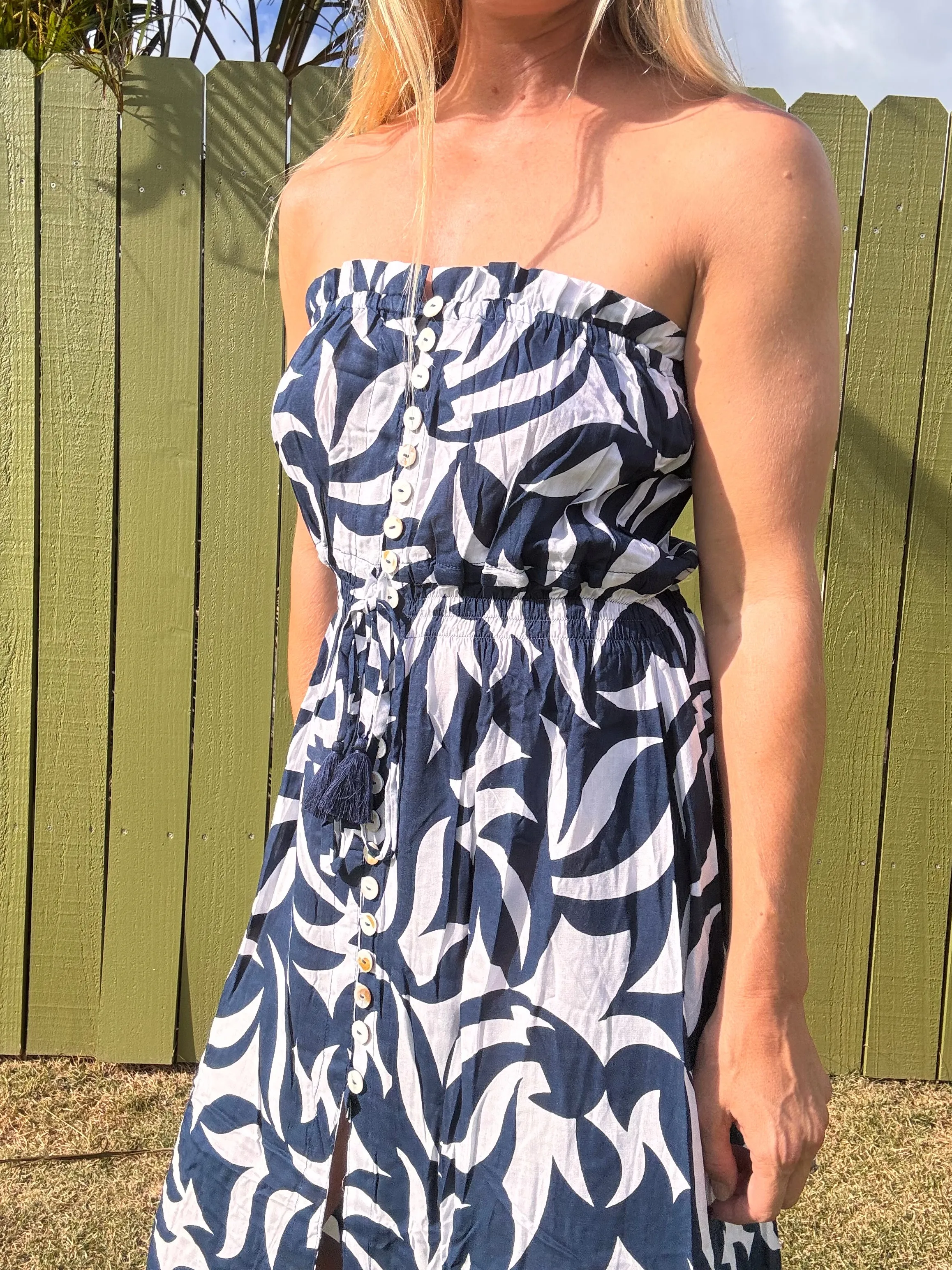 TIARE HAWAII Ryden Maxi Dress - Abstract Geo Navy