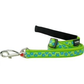 Turquoise Stars on Lime Green Dog Leash