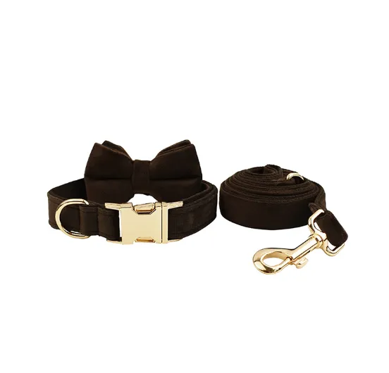 Velvet Dog Collar and Leash Set