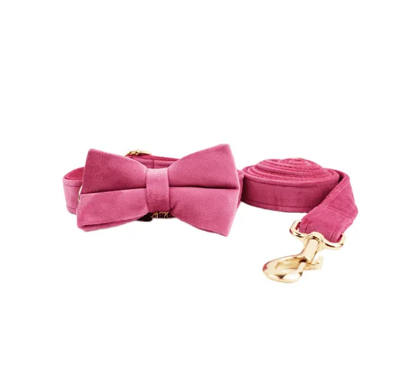 Velvet Dog Collar and Leash Set