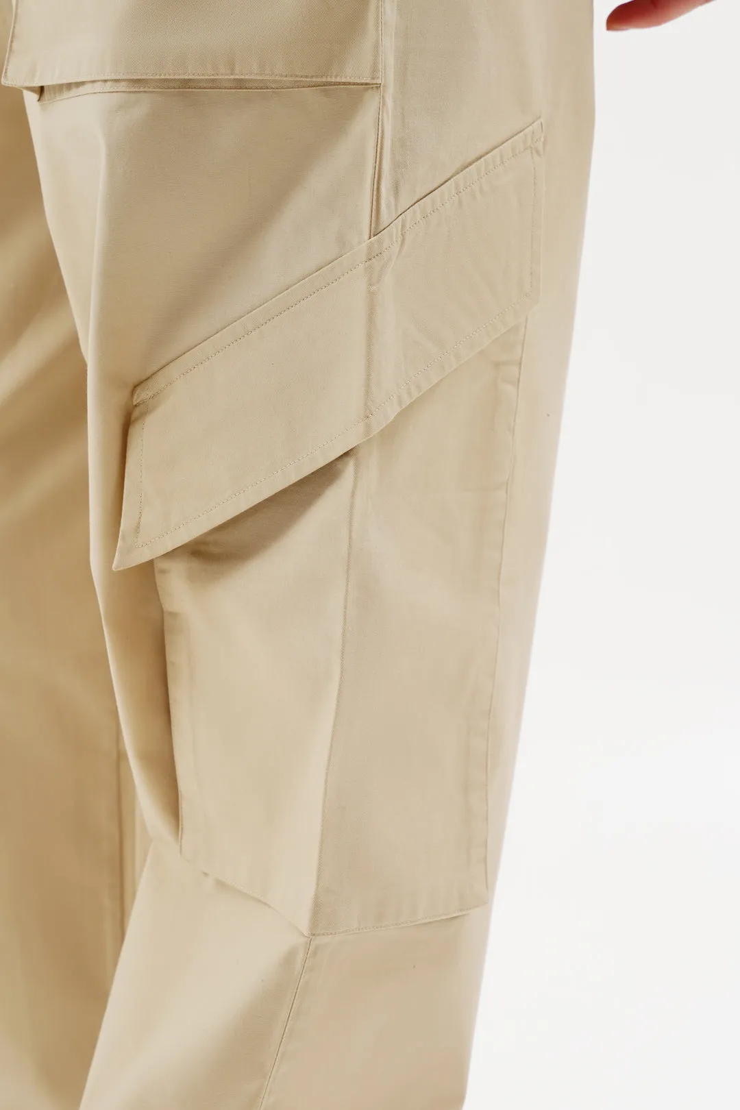 Women NOMAD Beige Parachute Pants