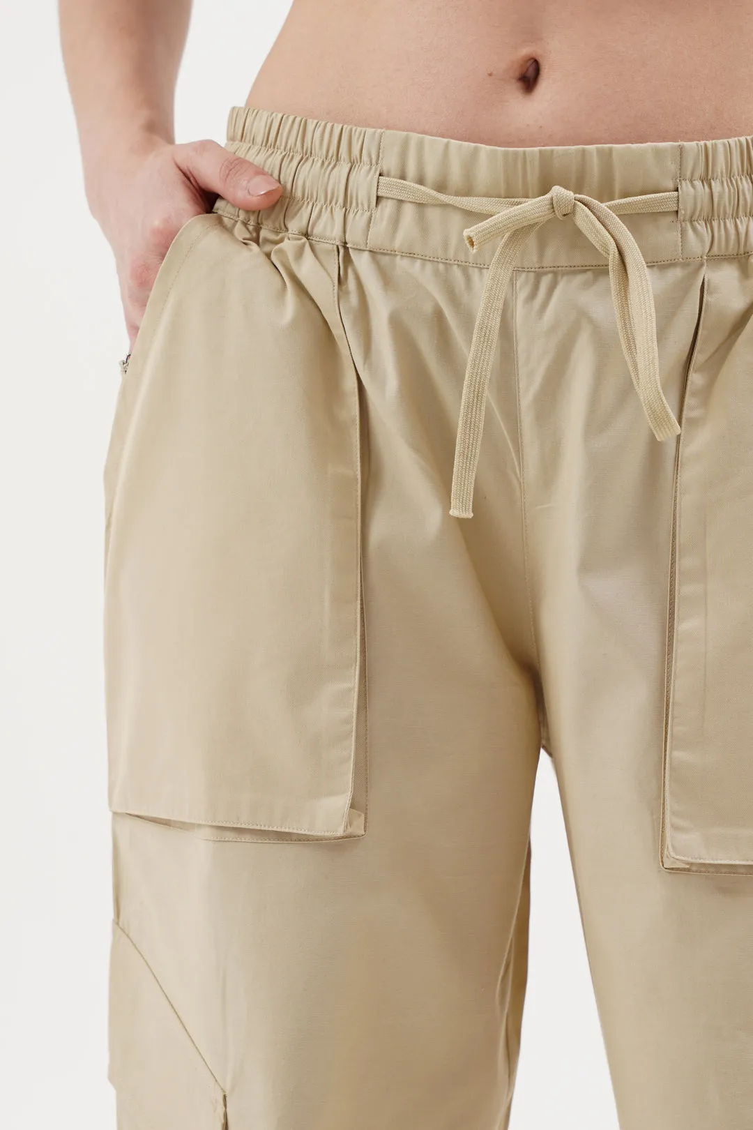 Women NOMAD Beige Parachute Pants