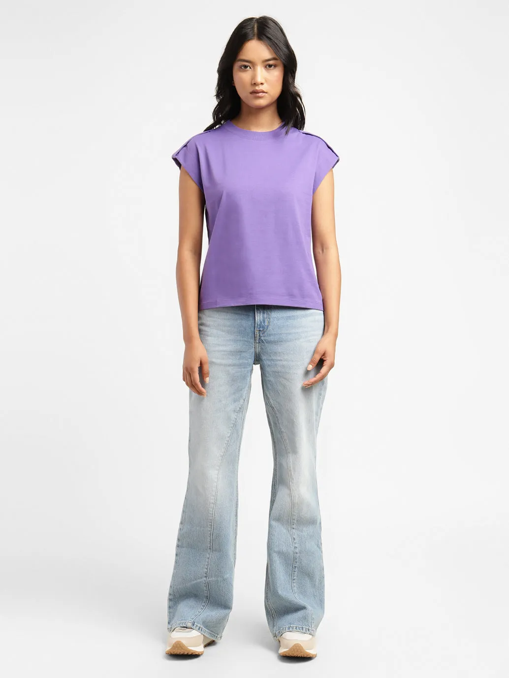 Women's Regular Fit Purple T-Shirt