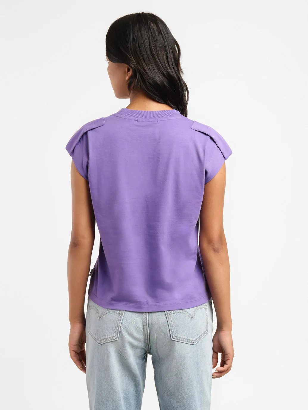 Women's Regular Fit Purple T-Shirt