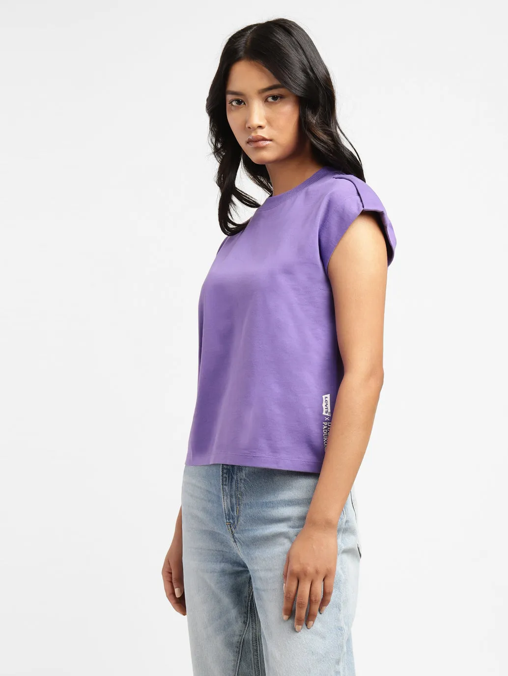 Women's Regular Fit Purple T-Shirt