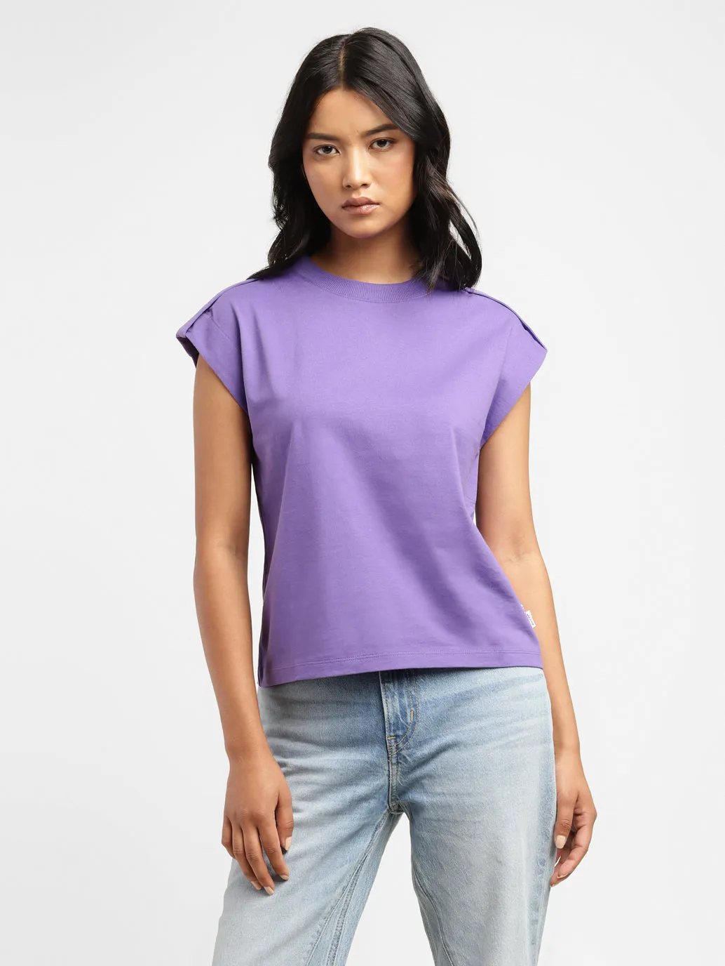 Women's Regular Fit Purple T-Shirt