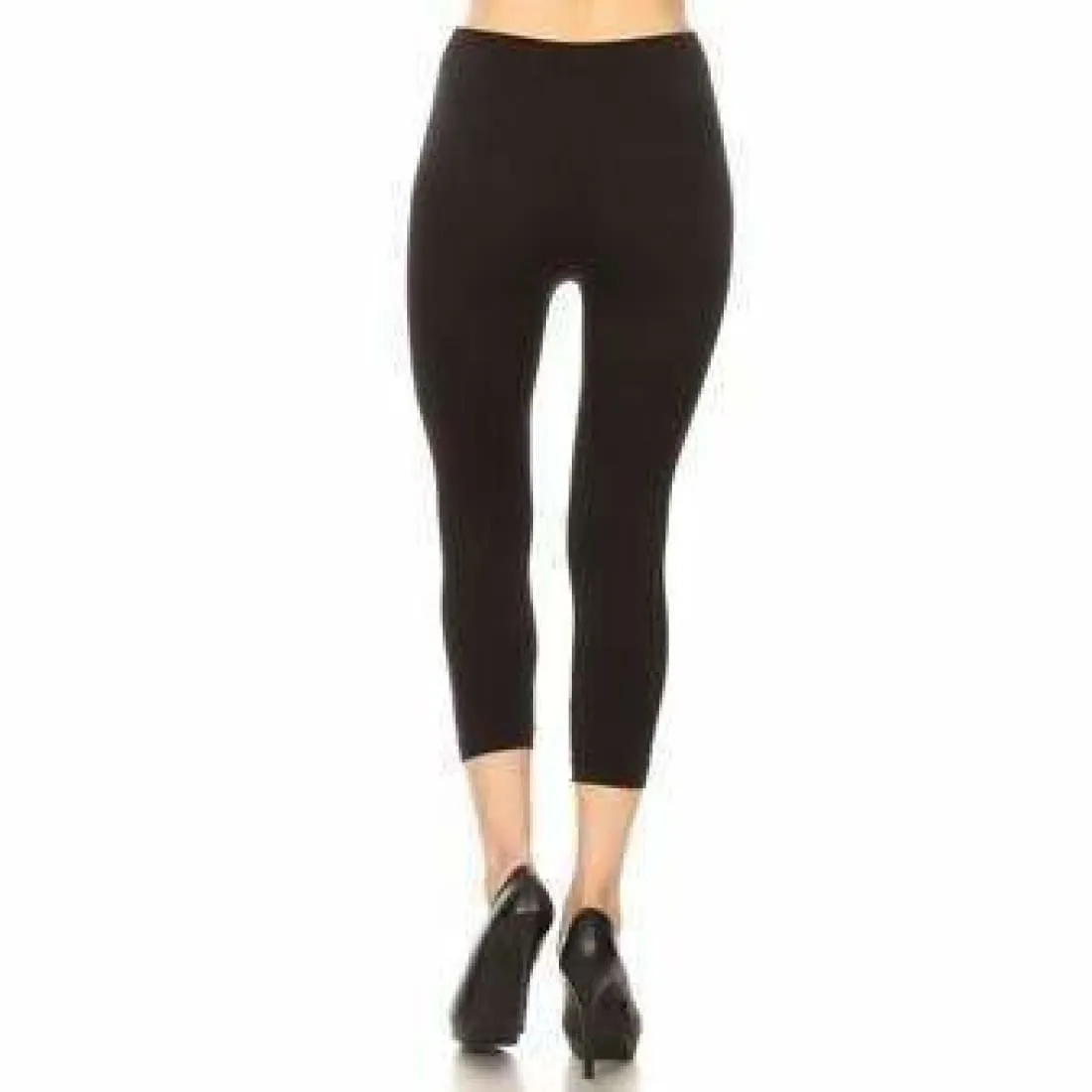 Yelete Ladies' Black Ripped Skinny Capri Leggings